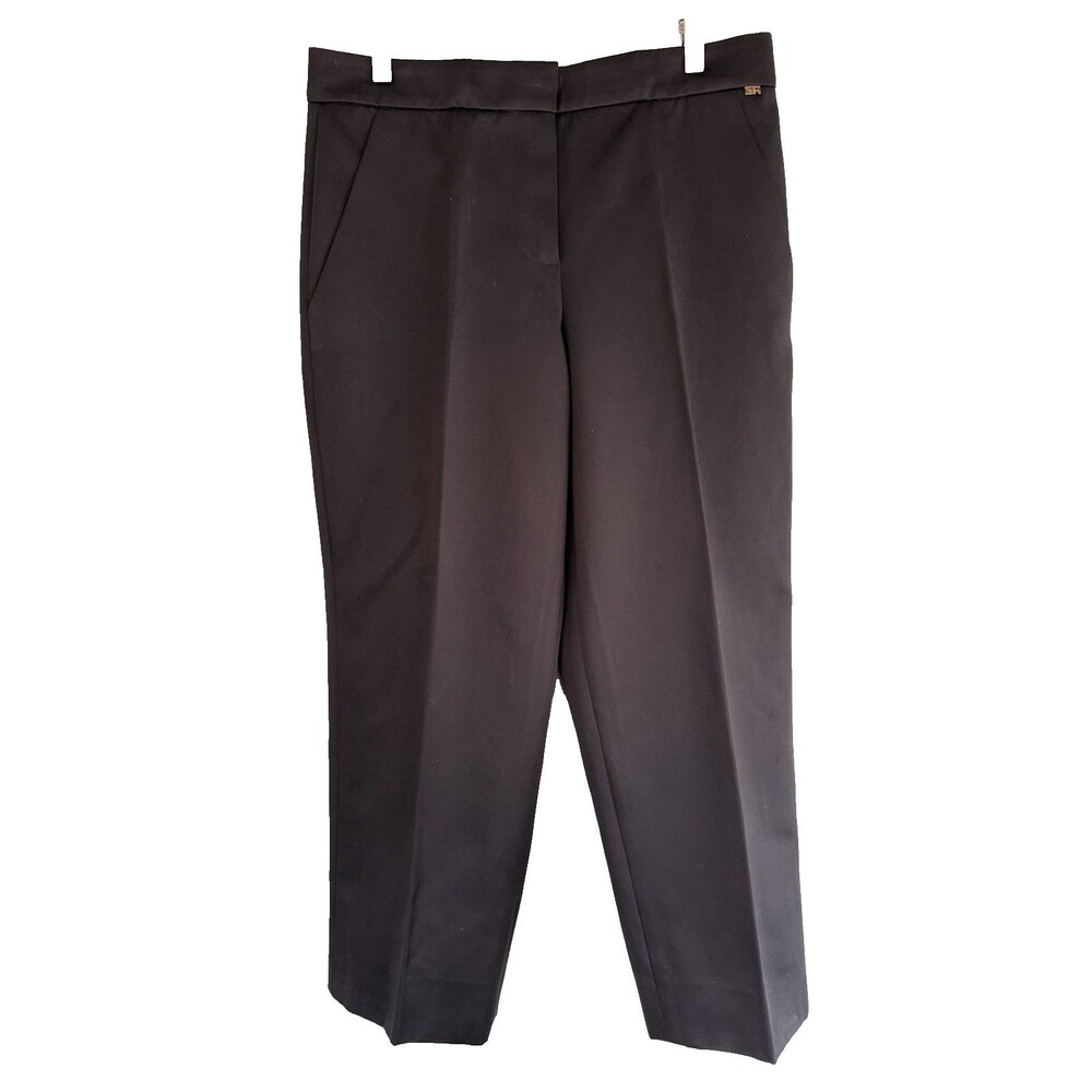 Sonia Rykiel Black Satin Cropped Dress Pants Women's Euro 38 US 32 Waist